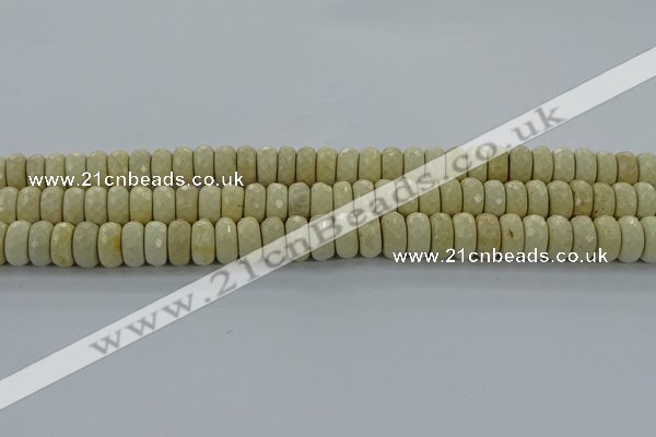 CRI223 15.5 inches 8*12mm faceted rondelle riverstone beads