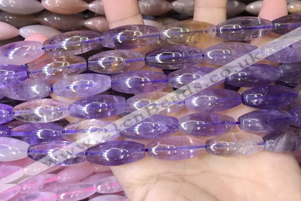 CRI301 15.5 inches 10*25mm rice ametrine gemstone beads wholesale