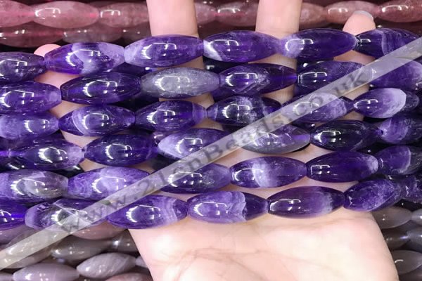 CRI302 15.5 inches 10*25mm rice dogtooth amethyst beads wholesale