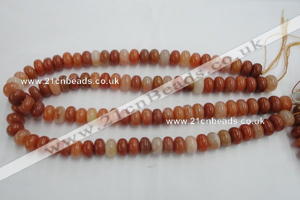 CRJ204 15 inches 7*12mm rondelle natural red jade beads