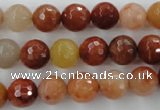 CRJ253 15.5 inches 10mm faceted round red jade gemstone beads