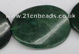 CRJ328 15.5 inches 30*40mm twisted oval African prase jasper beads