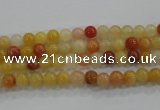 CRJ410 15.5 inches 4mm round red & yellow jade beads wholesale