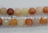 CRJ413 15.5 inches 8mm round red & yellow jade beads wholesale