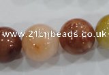 CRJ418 15.5 inches 18mm round red & yellow jade beads wholesale