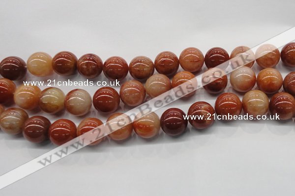 CRJ505 15.5 inches 14mm round red jade gemstone beads