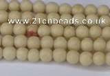 CRJ600 15.5 inches 4mm round white fossil jasper beads wholesale