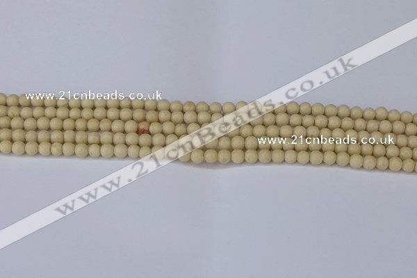 CRJ600 15.5 inches 4mm round white fossil jasper beads wholesale