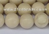 CRJ604 15.5 inches 12mm round white fossil jasper beads wholesale