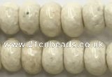 CRJ633 15.5 inches 5*8mm rondelle white fossil jasper beads wholeasle