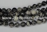 CRO10 15.5 inches 6mm round black water jasper beads wholesale