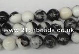 CRO100 15.5 inches 8mm round black & white jasper beads wholesale