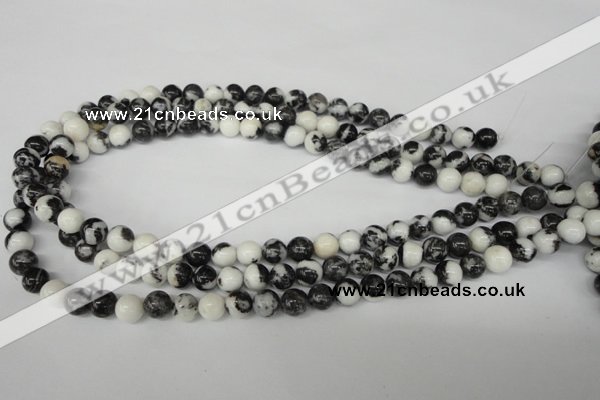 CRO100 15.5 inches 8mm round black & white jasper beads wholesale