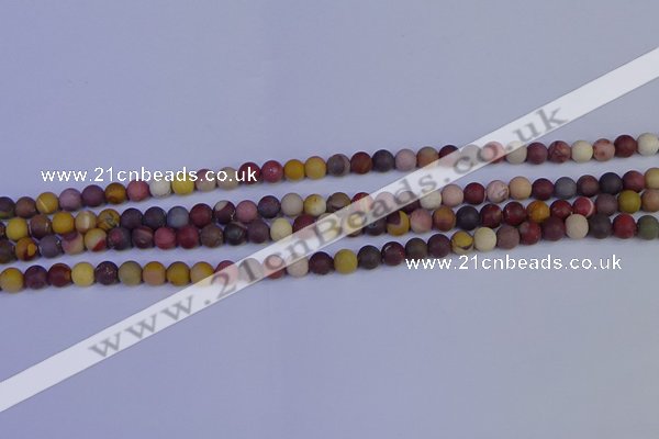 CRO1000 15.5 inches 4mm round matte mookaite gemstone beads