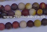 CRO1001 15.5 inches 6mm round matte mookaite gemstone beads