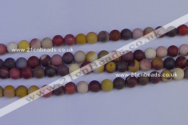 CRO1005 15.5 inches 14mm round matte mookaite gemstone beads