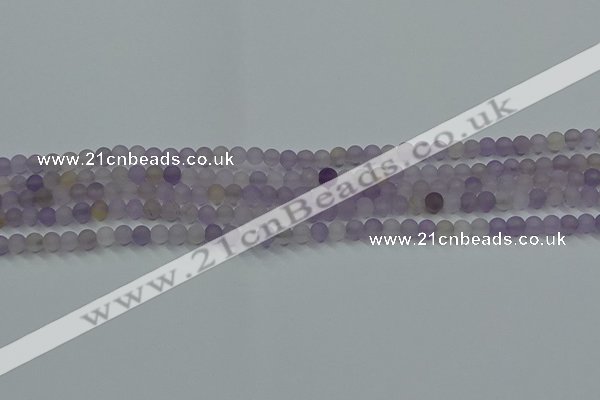 CRO1010 15.5 inches 4mm round matte amethyst gemstone beads