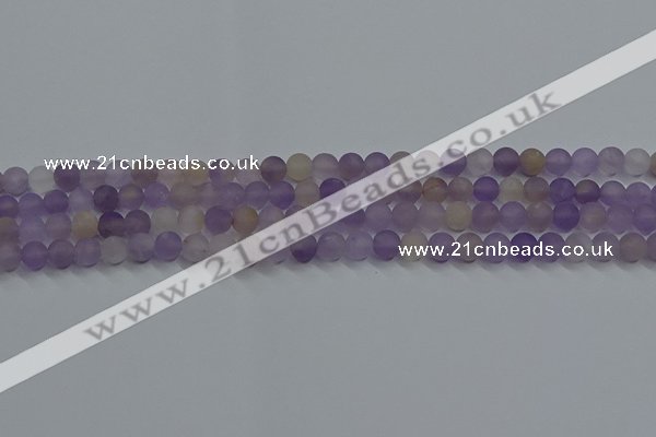 CRO1011 15.5 inches 6mm round matte amethyst gemstone beads