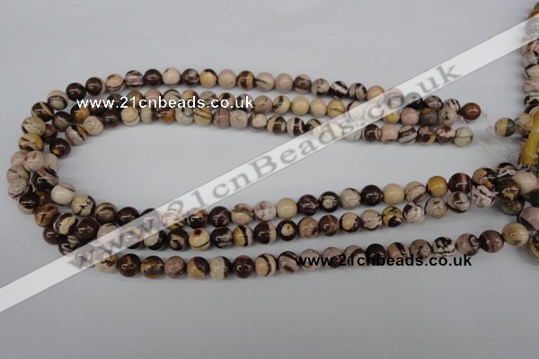 CRO102 15.5 inches 8mm round zebra jasper beads wholesale