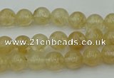 CRO1020 15.5 inches 4mm round yellow watermelon quartz beads