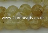 CRO1023 15.5 inches 10mm round yellow watermelon quartz beads