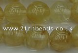 CRO1025 15.5 inches 14mm round yellow watermelon quartz beads