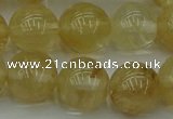 CRO1025 15.5 inches 14mm round yellow watermelon quartz beads