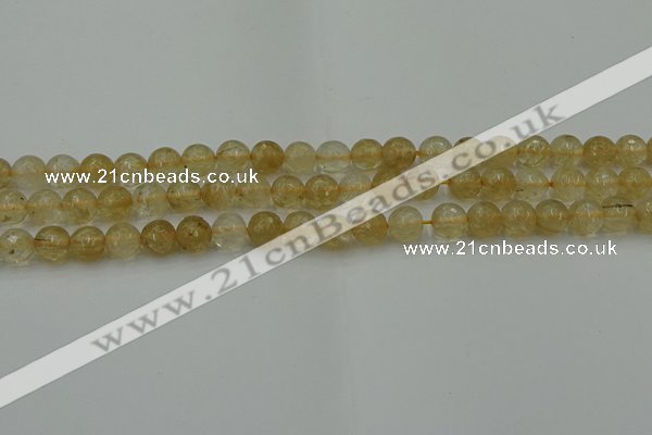 CRO1030 15.5 inches 4mm faceted round yellow watermelon quartz beads