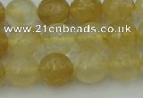 CRO1033 15.5 inches 10mm faceted round yellow watermelon quartz beads