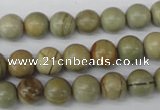 CRO106 15.5 inches 8mm round silver leaf jasper beads wholesale