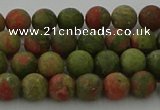 CRO1061 15.5 inches 6mm round matte unakite beads wholesale