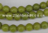 CRO108 15.5 inches 8mm round lemon jade beads wholesale