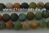 CRO1081 15.5 inches 6mm round matte Indian agate beads wholesale