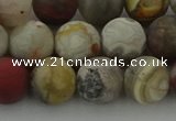 CRO1093 15.5 inches 10mm round matte laguna lace agate beads