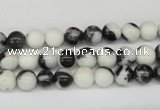 CRO11 15.5 inches 6mm round black & white jasper beads wholesale