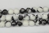 CRO11 15.5 inches 6mm round black & white jasper beads wholesale