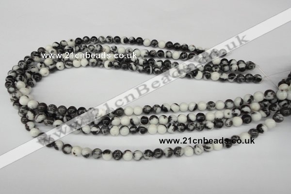 CRO11 15.5 inches 6mm round black & white jasper beads wholesale