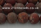 CRO1103 15.5 inches 10mm round matte pomegranate jasper beads