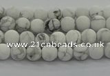 CRO1140 15.5 inches 4mm round matte white howlite beads