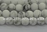 CRO1141 15.5 inches 6mm round matte white howlite beads