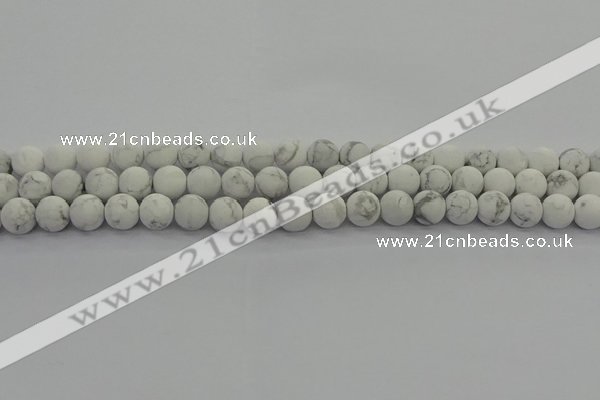 CRO1142 15.5 inches 8mm round matte white howlite beads