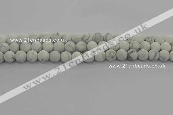 CRO1143 15.5 inches 10mm round matte white howlite beads