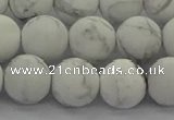 CRO1144 15.5 inches 12mm round matte white howlite beads