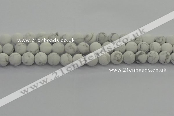 CRO1144 15.5 inches 12mm round matte white howlite beads