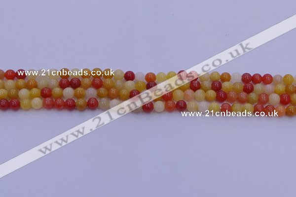 CRO1160 15.5 inches 4mm round golden silk jade beads wholesale