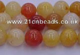 CRO1162 15.5 inches 8mm round golden silk jade beads wholesale