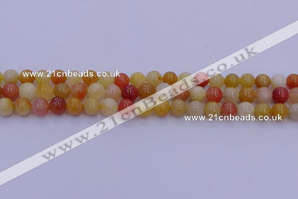 CRO1162 15.5 inches 8mm round golden silk jade beads wholesale