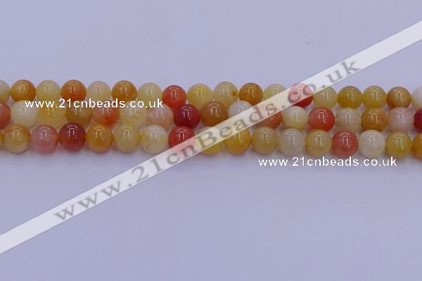 CRO1163 15.5 inches 10mm round golden silk jade beads wholesale