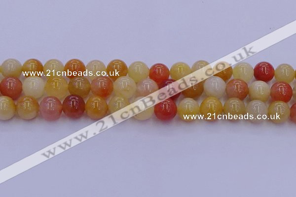 CRO1165 15.5 inches 14mm round golden silk jade beads wholesale