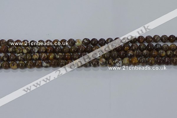 CRO1170 15.5 inches 4mm round fire lace opal gemstone beads